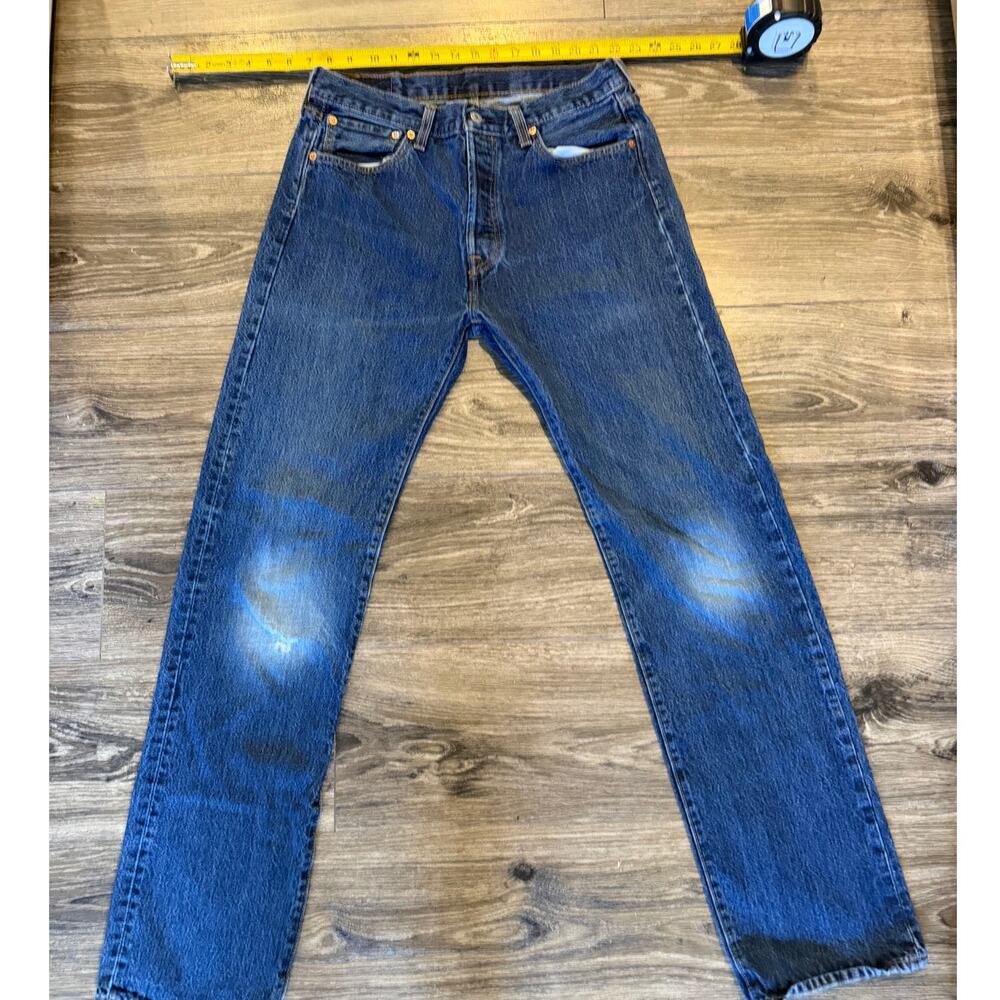 Levi's 501 Original Fit Jeans Men's W33 L36 Blue Button Fly Straight Leg Denim